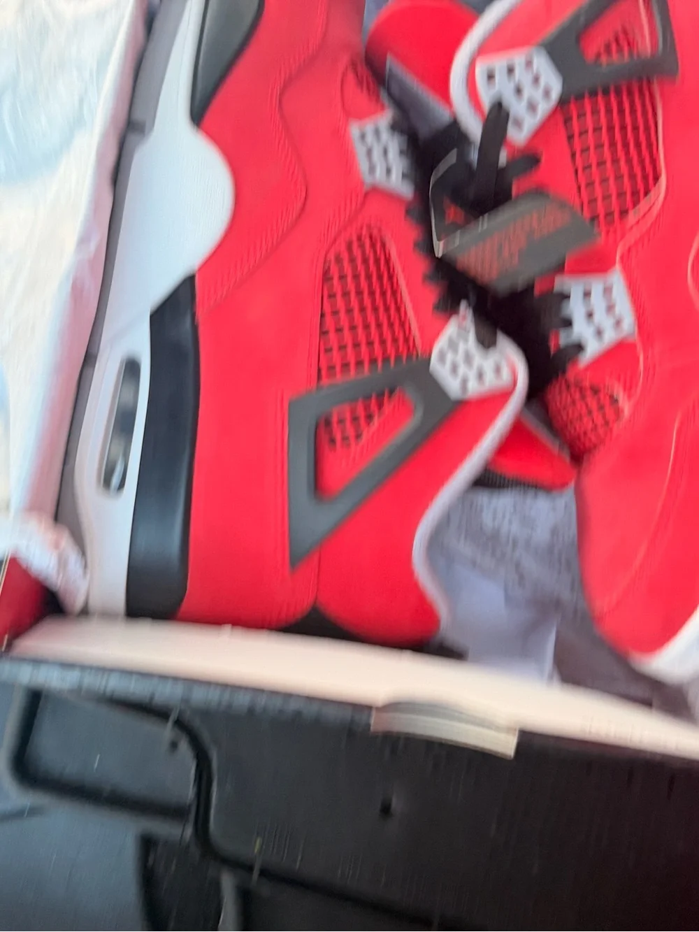 Jordan 4 Men’s Red and Black Basketball Sneakers